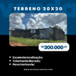 Terreno Amplo no Bairro Novo Horizonte Valença BA: 400m², Murado, Avenida Principal
